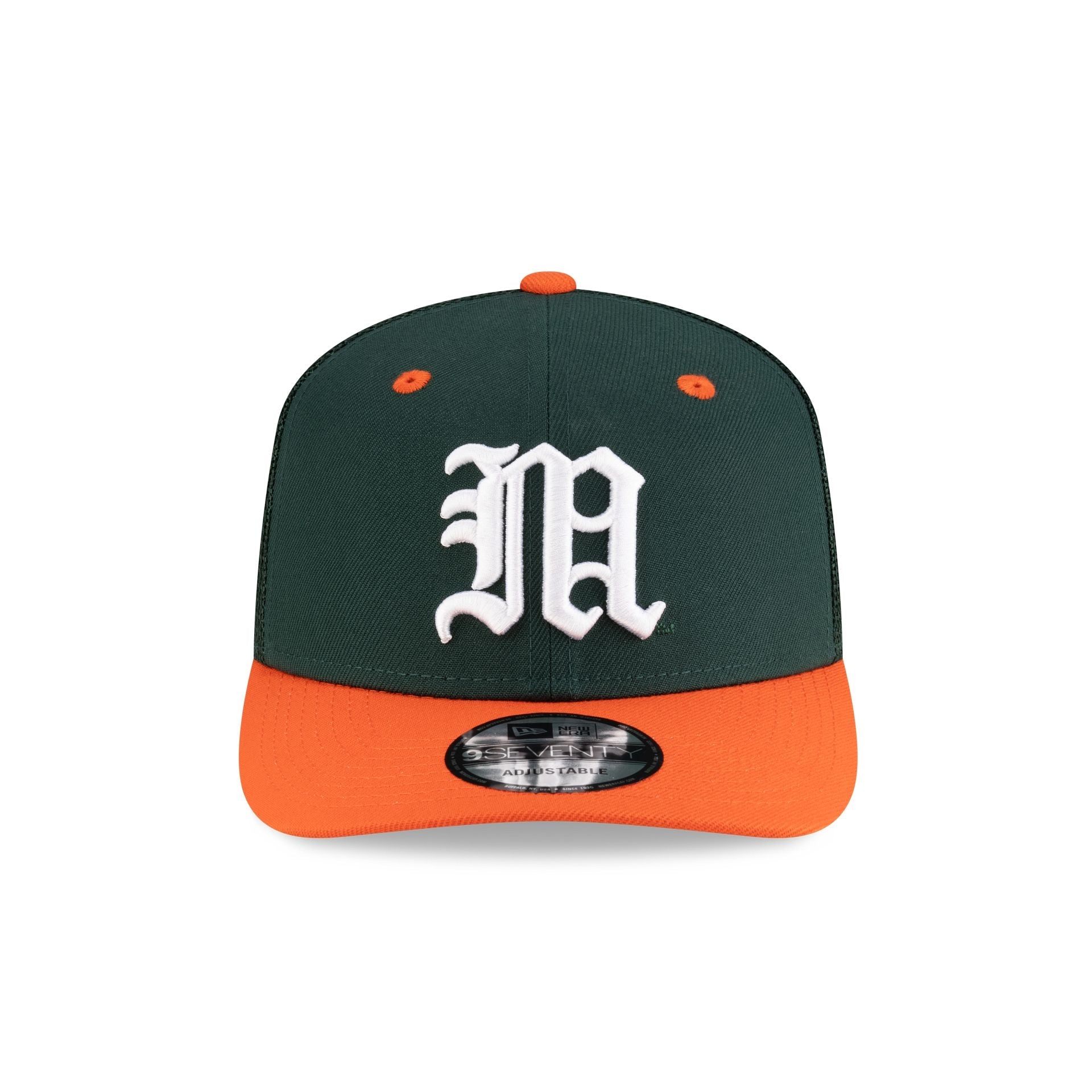 New Era x adidas Miami Hurricanes Green 9SEVENTY Trucker Hat