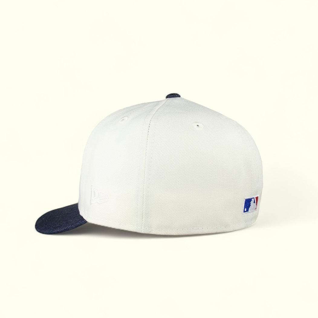 New York Yankees Chrome Creme White & Denim Visor 75th