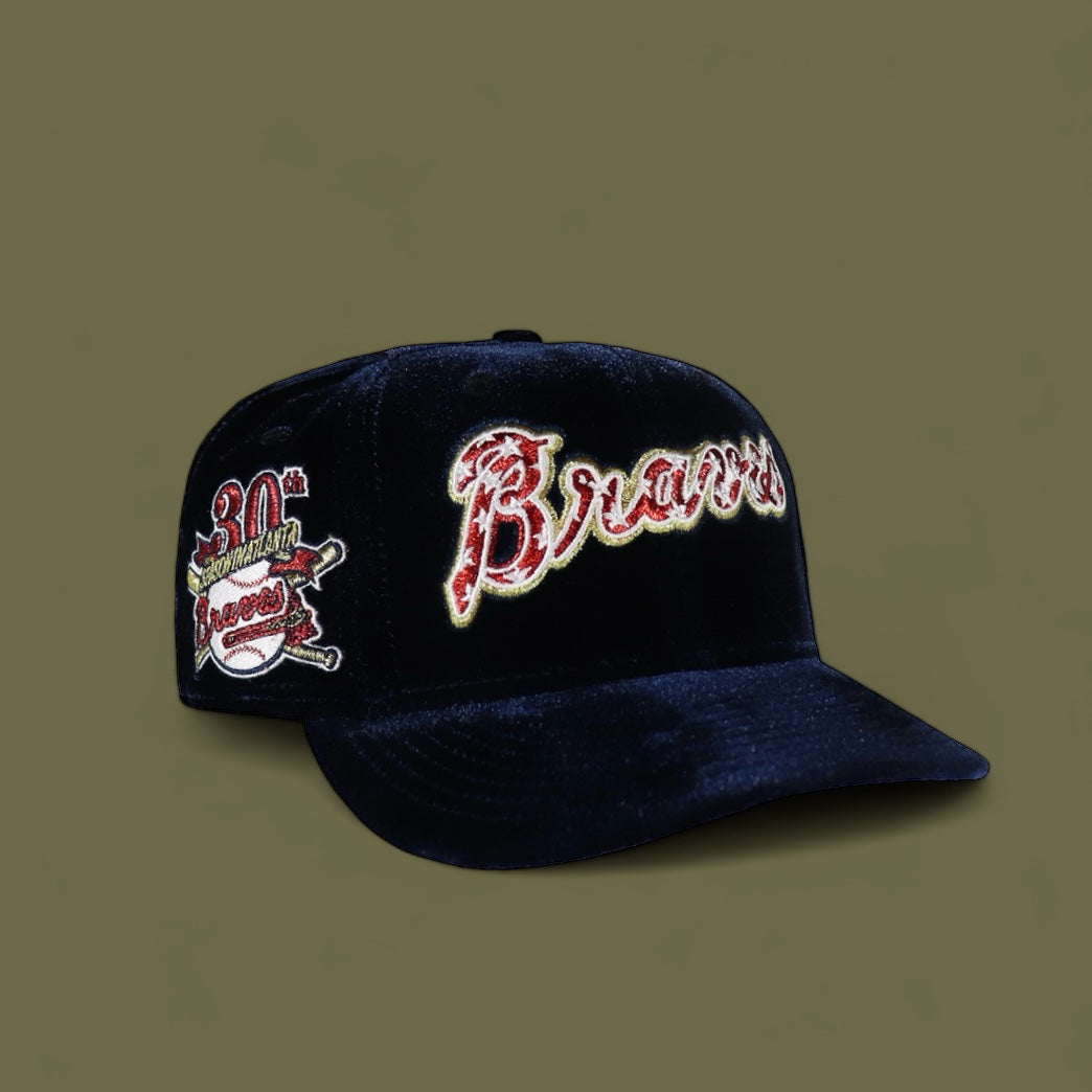 Atlanta Braves Dark Velvet Royal 30Th Anniversary Stars Logo