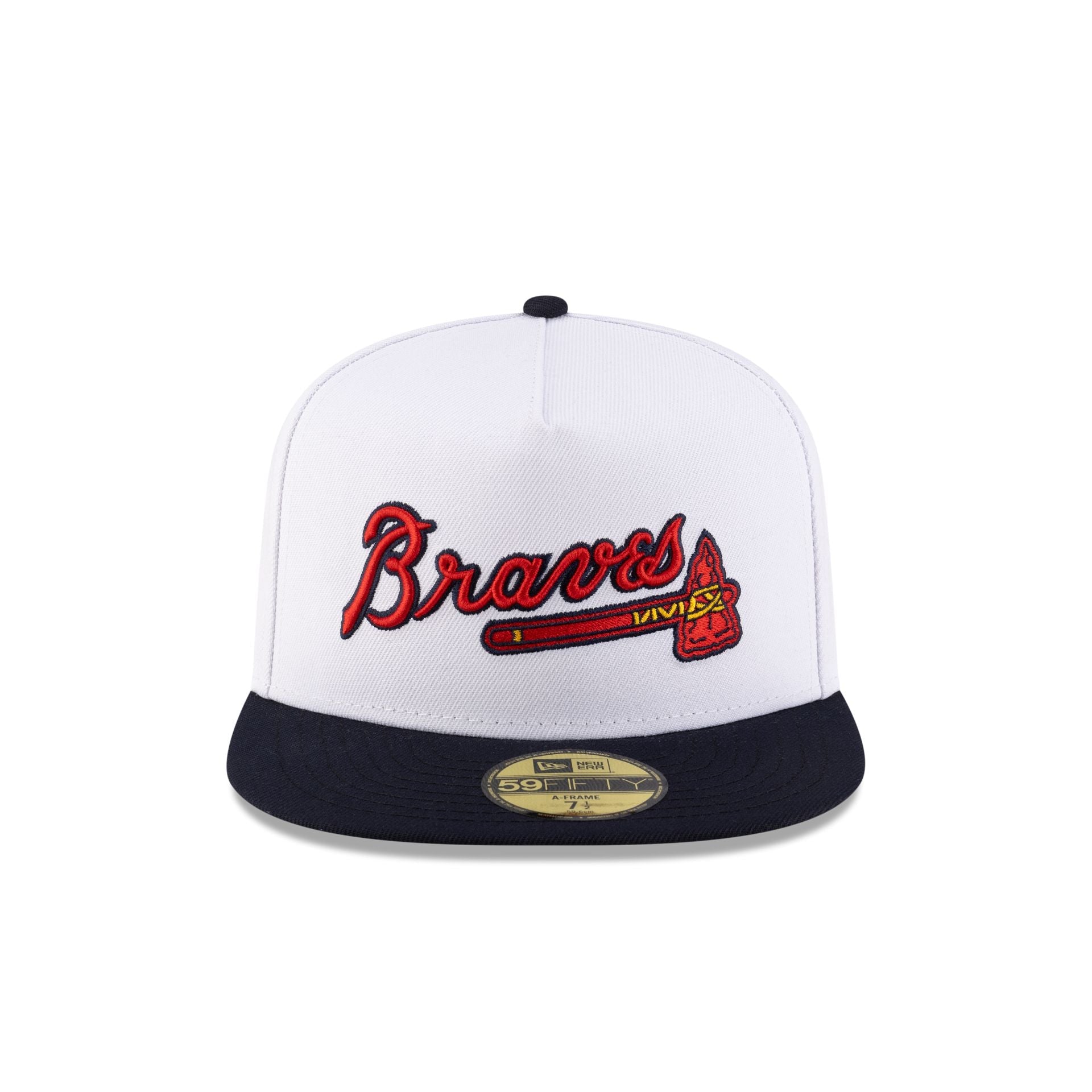 Just Caps League Sidepatch Optic White Atlanta Braves 59FIFTY A-Frame Fitted Hat