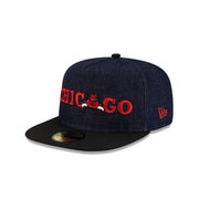 Chicago Bulls Navy Denim 59FIFTY A-Frame Fitted Hat