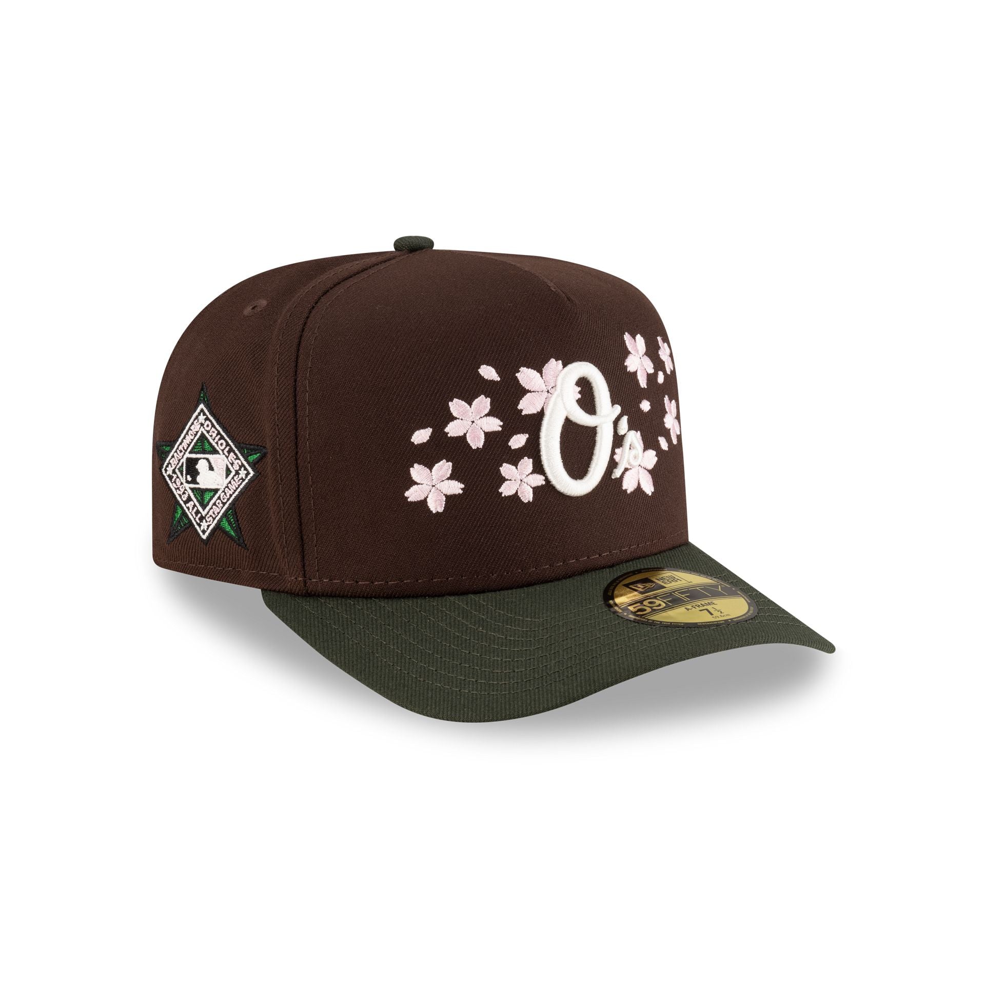 Just Caps Cherry Blossom Baltimore Orioles 59FIFTY A-Frame Fitted Hat
