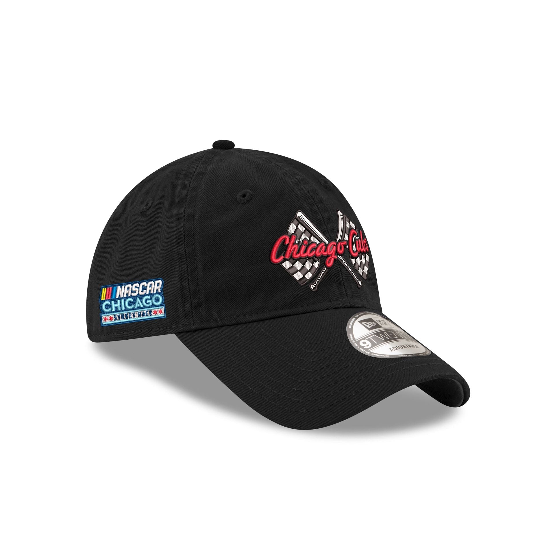 Chicago Cubs x NASCAR Chicago Street Race Black 9TWENTY Adjustable Hat