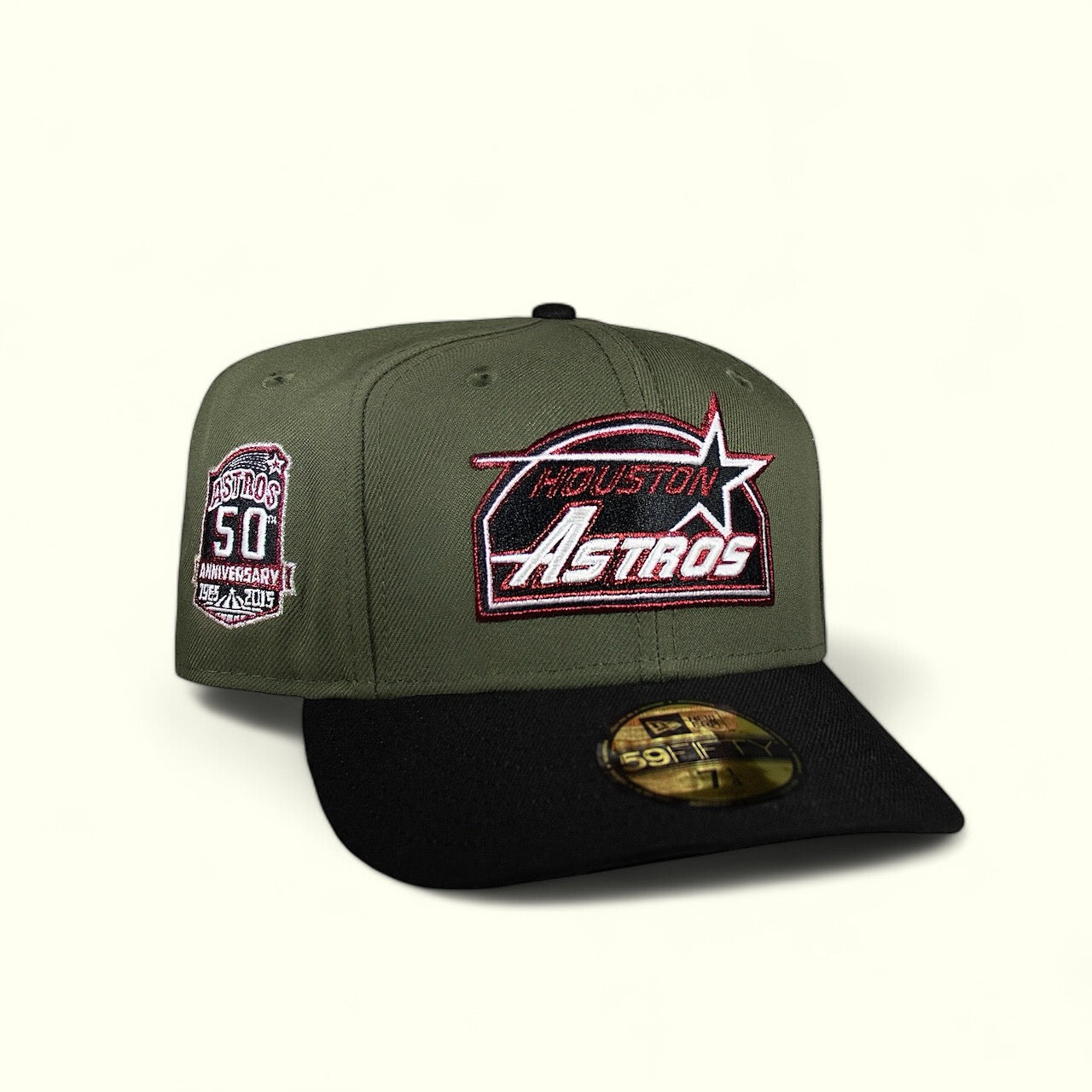 Houston Astros Olive and Black 50th Burgundy Outline