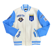 Kansas City Royals Creme and Sky Blue Varsity Jacket
