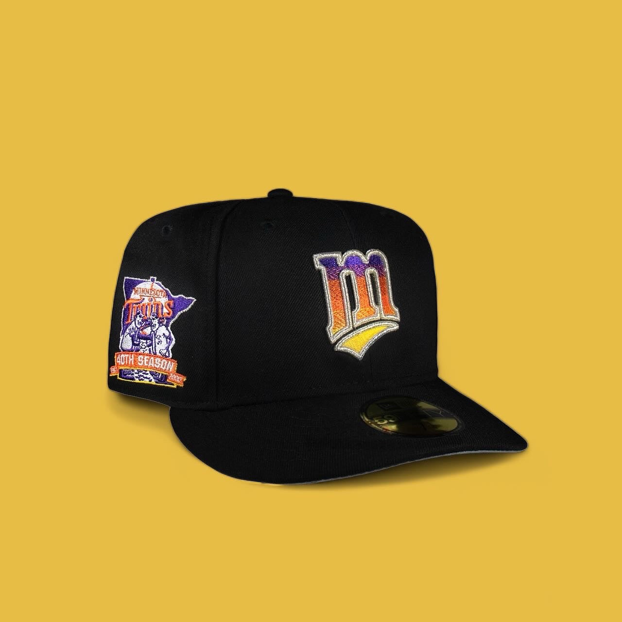 Minnesota Twins All Black Gradient Logo 40Th Anniversary