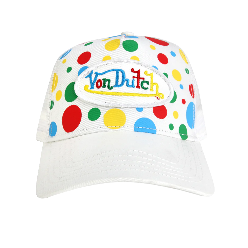 Von Dutch White Polka Dot Trucker