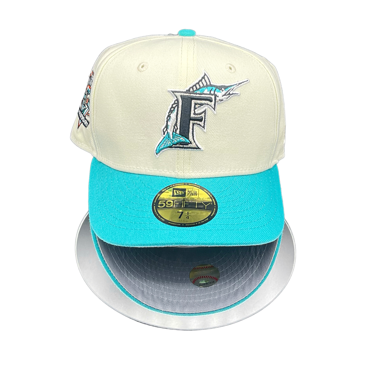Florida Marlins Chrome & Teal Visor 10