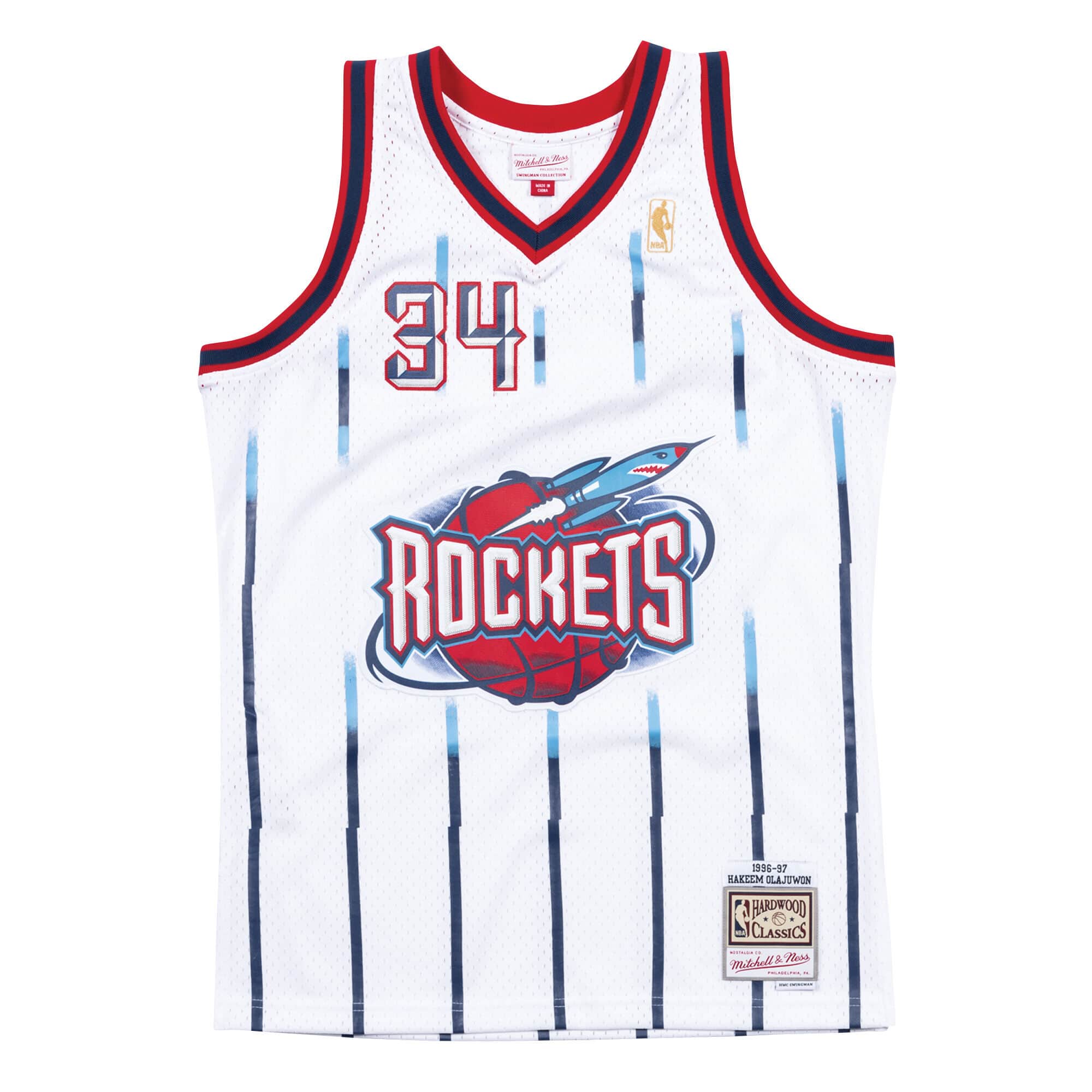 Houston ROCKETS WHITE OLAJUWON JERSEY