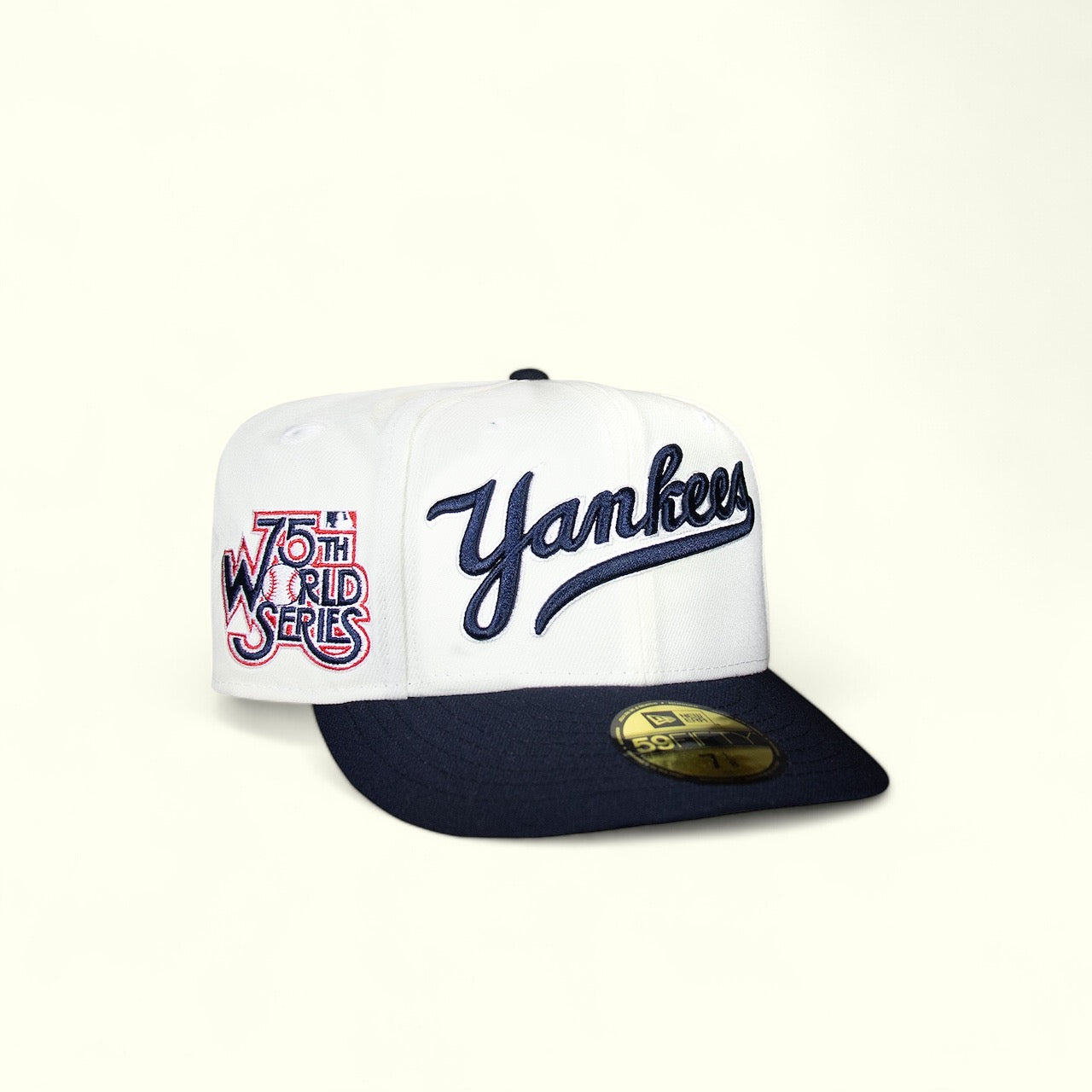 New York Yankees Chrome Creme White & Navy Script 1978 WS