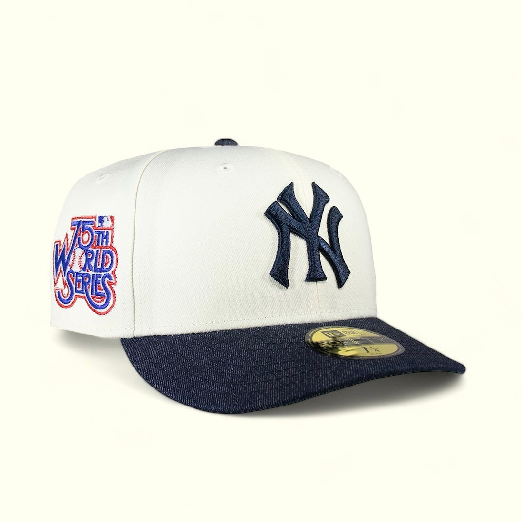New York Yankees Chrome Creme White & Denim Visor 75th