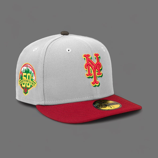 New York Mets Grey & Cardinal Burgundy 50 Year Anniversary