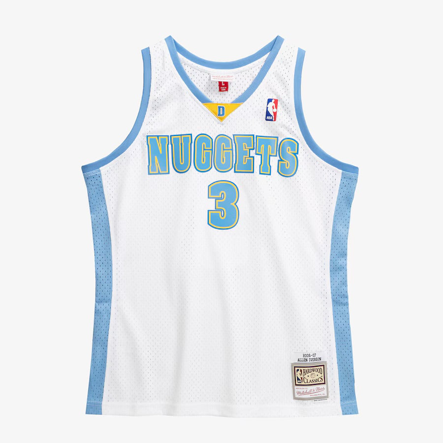 DENVER NUGGETS WHITE IVERSON JERSEY