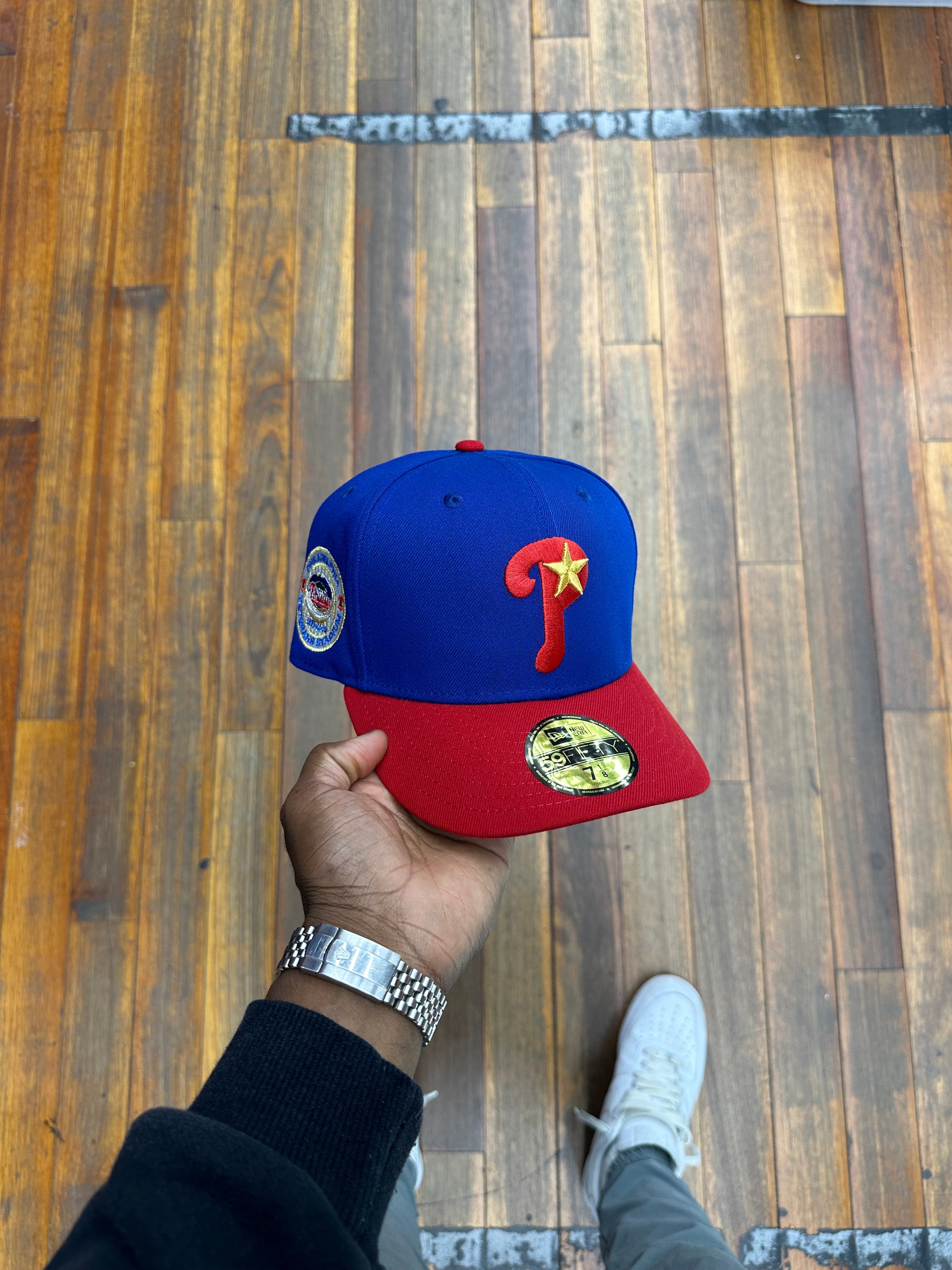 Philadelphia Phillies Royal Blue and Red Gold Star Vet Stadium