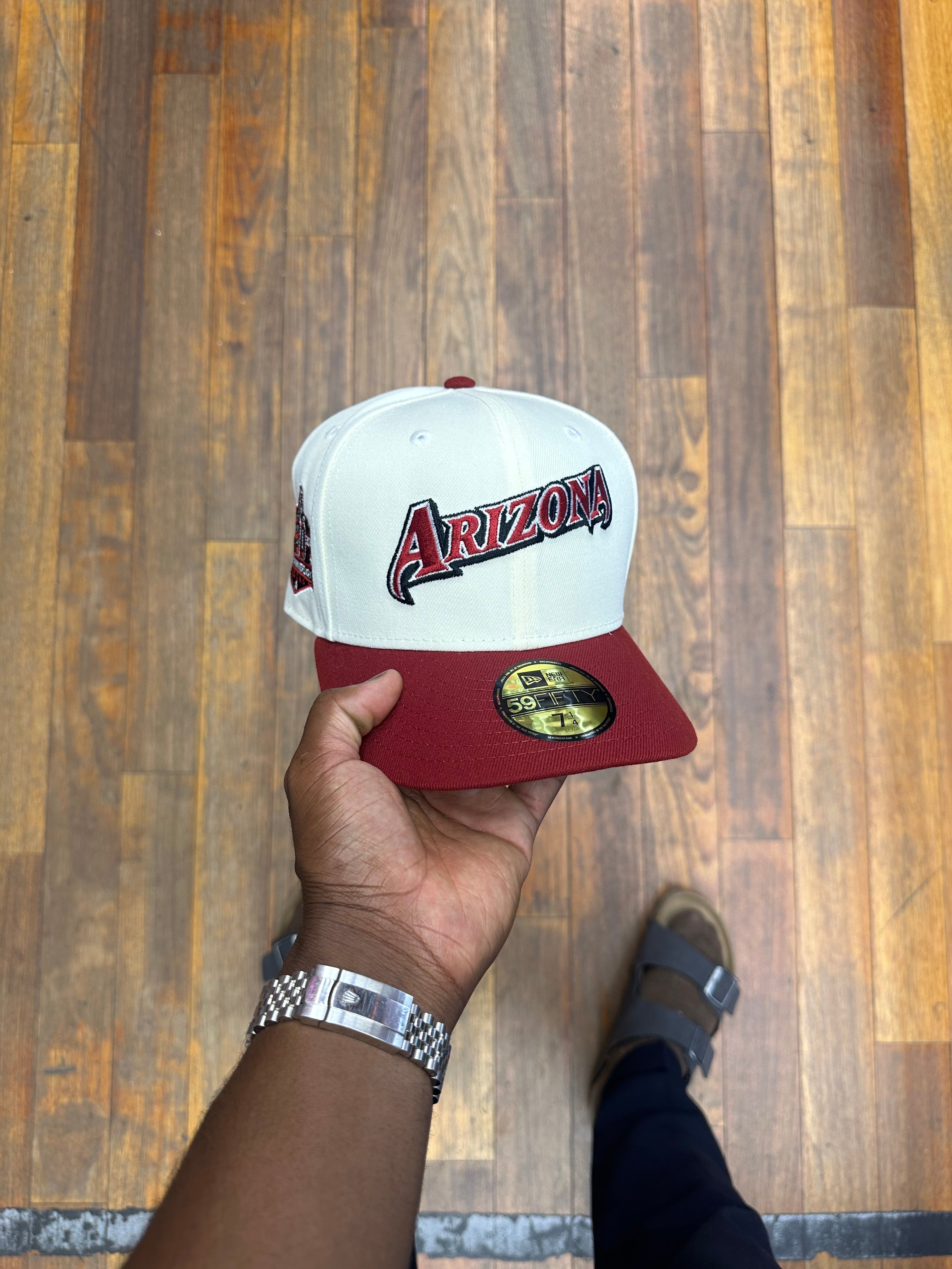 Arizona Diamond Backs Chrome White and Light Burgundy 20Th Anniversary