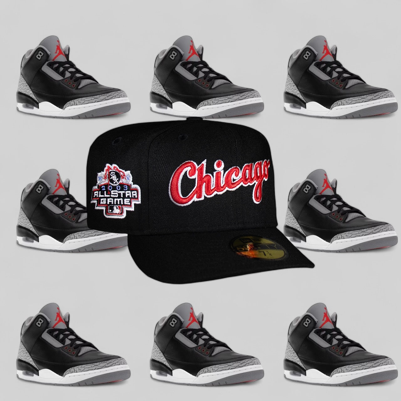 Chicago White Sox All Black Script  Logo 2003 ASG