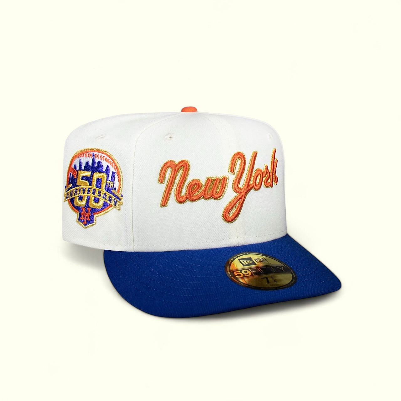 New York Mets Creme and Royal Script 50Th
