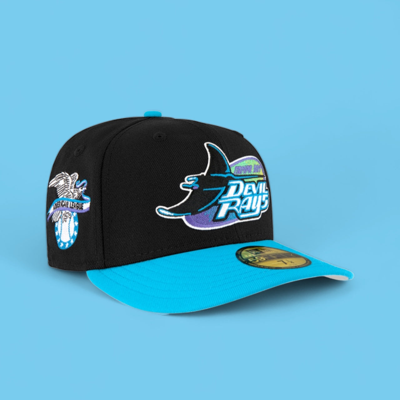 Tampa Bay Rays Black and LIGHT Aqua Blue American League