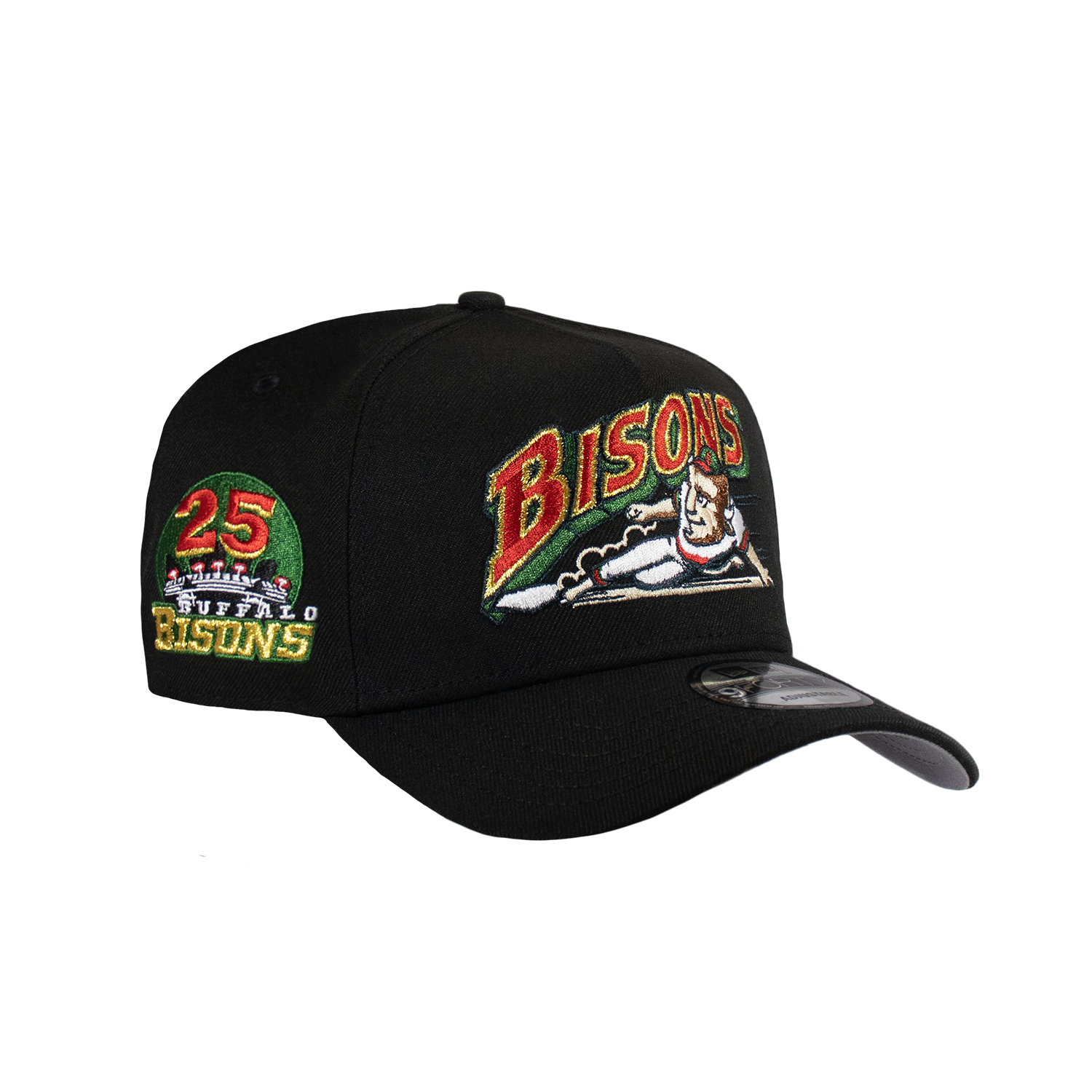 Buffalo Bisons All Black 940 A-Frame Snap Back 25th