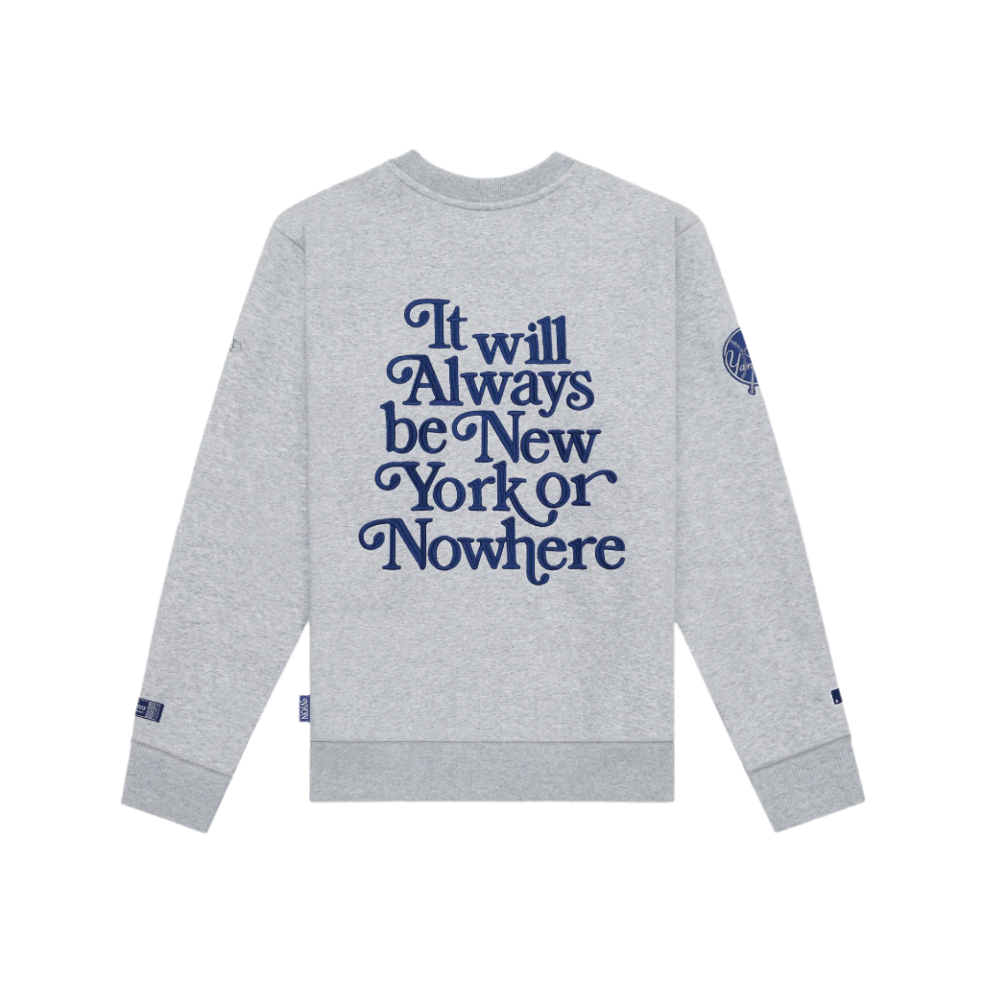 New York or Nowhere x New York Yankees Heather Gray Motto Crewneck