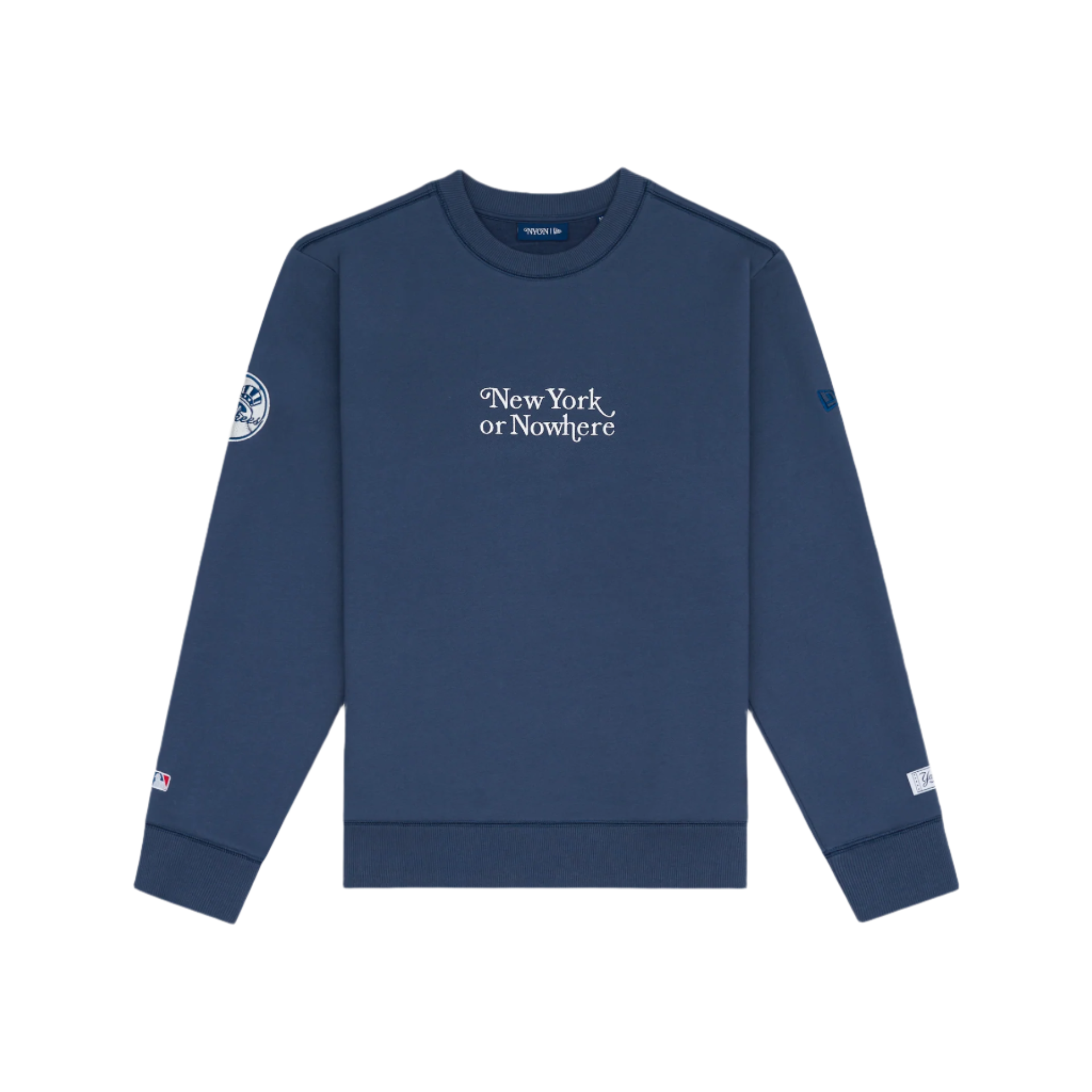 New York or Nowhere x New York Yankees Navy Motto Crewneck