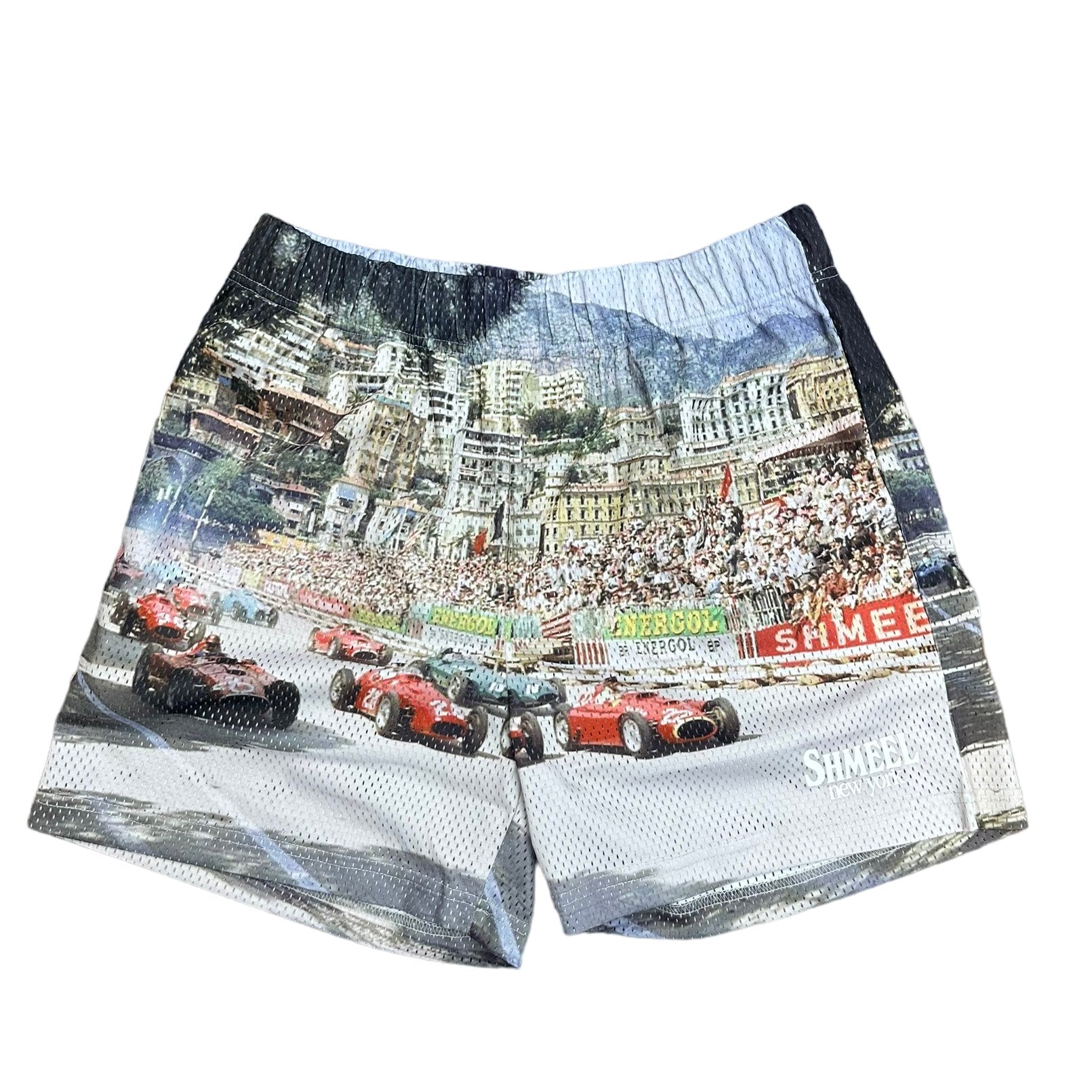 SHMEEL White Formula 1 Mesh Shorts