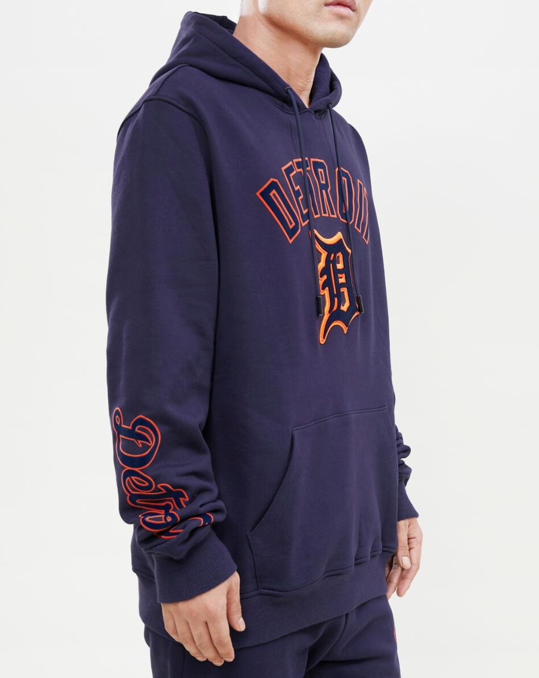 Detriot Tigers Navy Stacked Hoodie