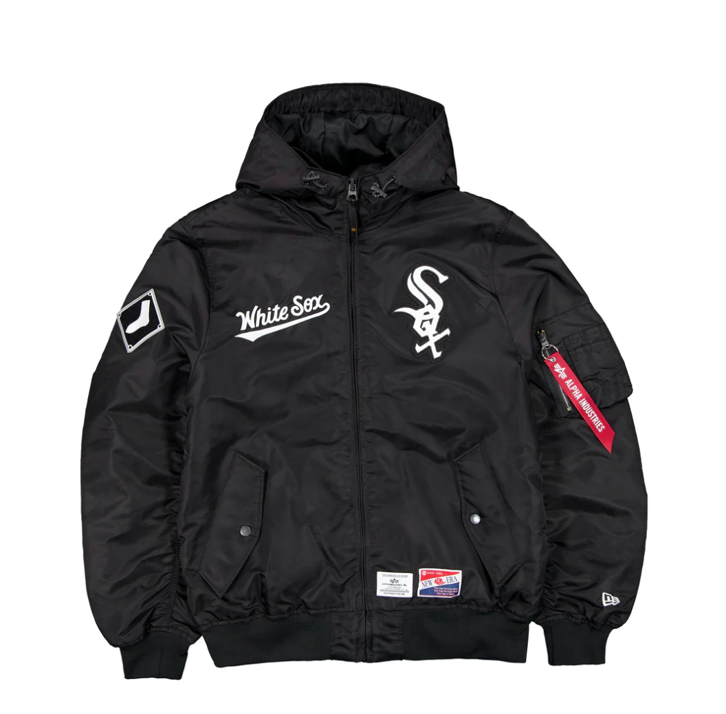 Chicago White Sox Black Bomber Jacket New Era X Alpha Industries