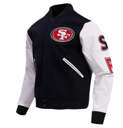 San Francisco 49ers Black and White Varsity Jacket