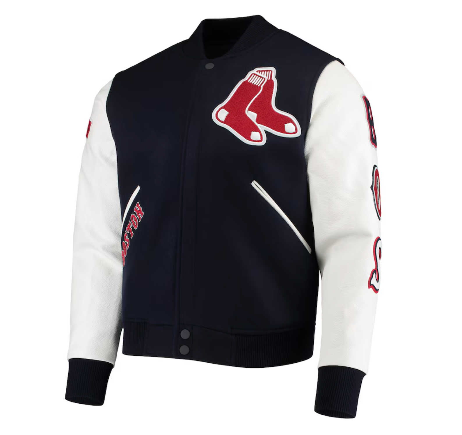 Boston Red Sox Navy Blue and White Varsity Jacket