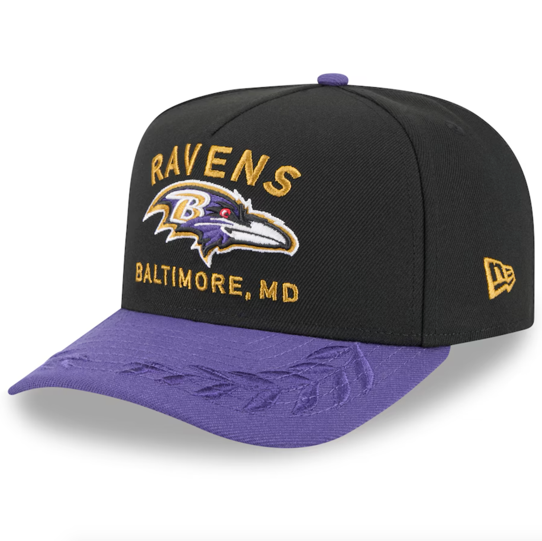 Baltimore Ravens Black NFL25 DRAFT 950 AFrame Snap Back