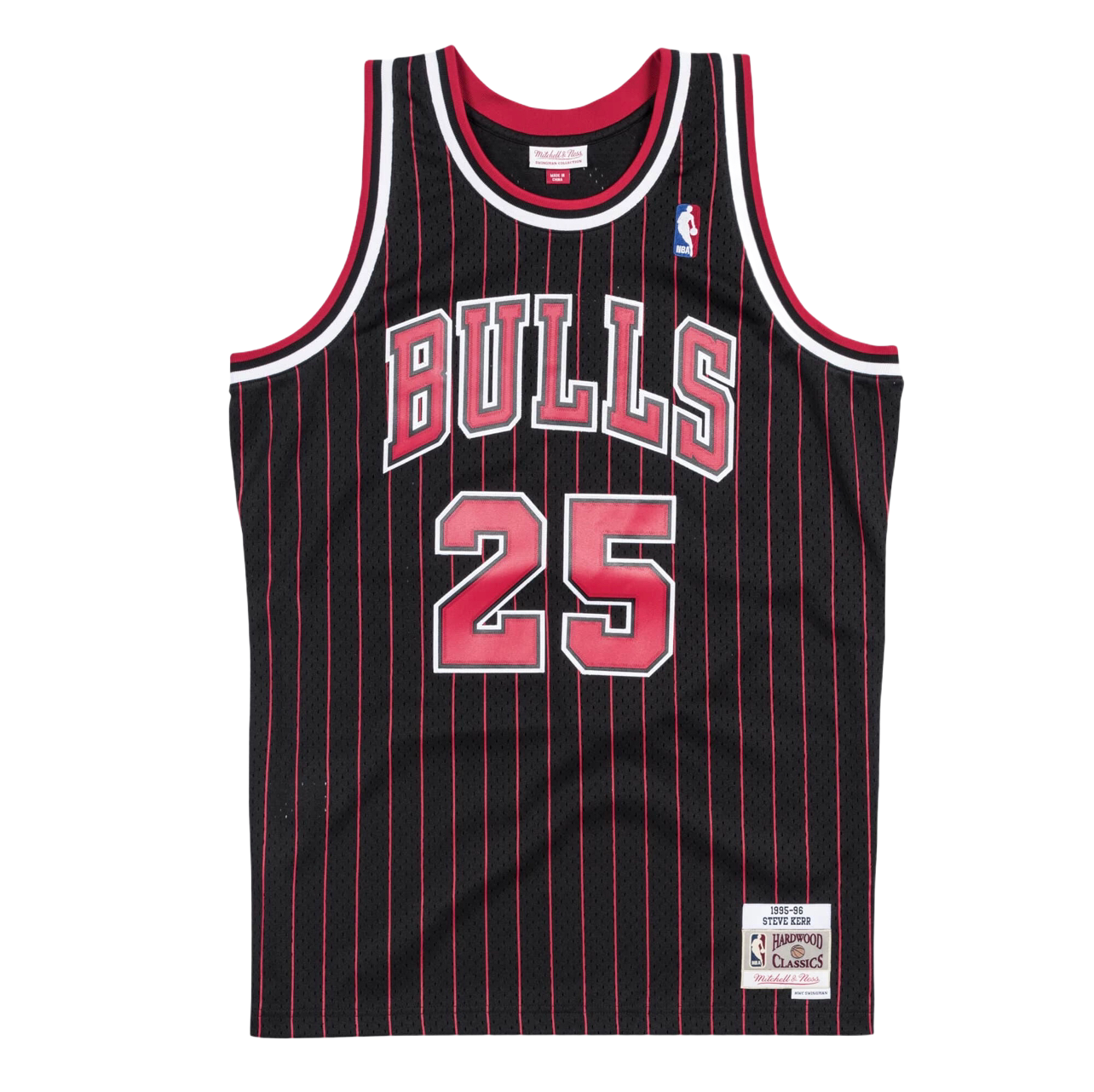 Chicago Bulls 95-96 Striped Black Kerr Jersey